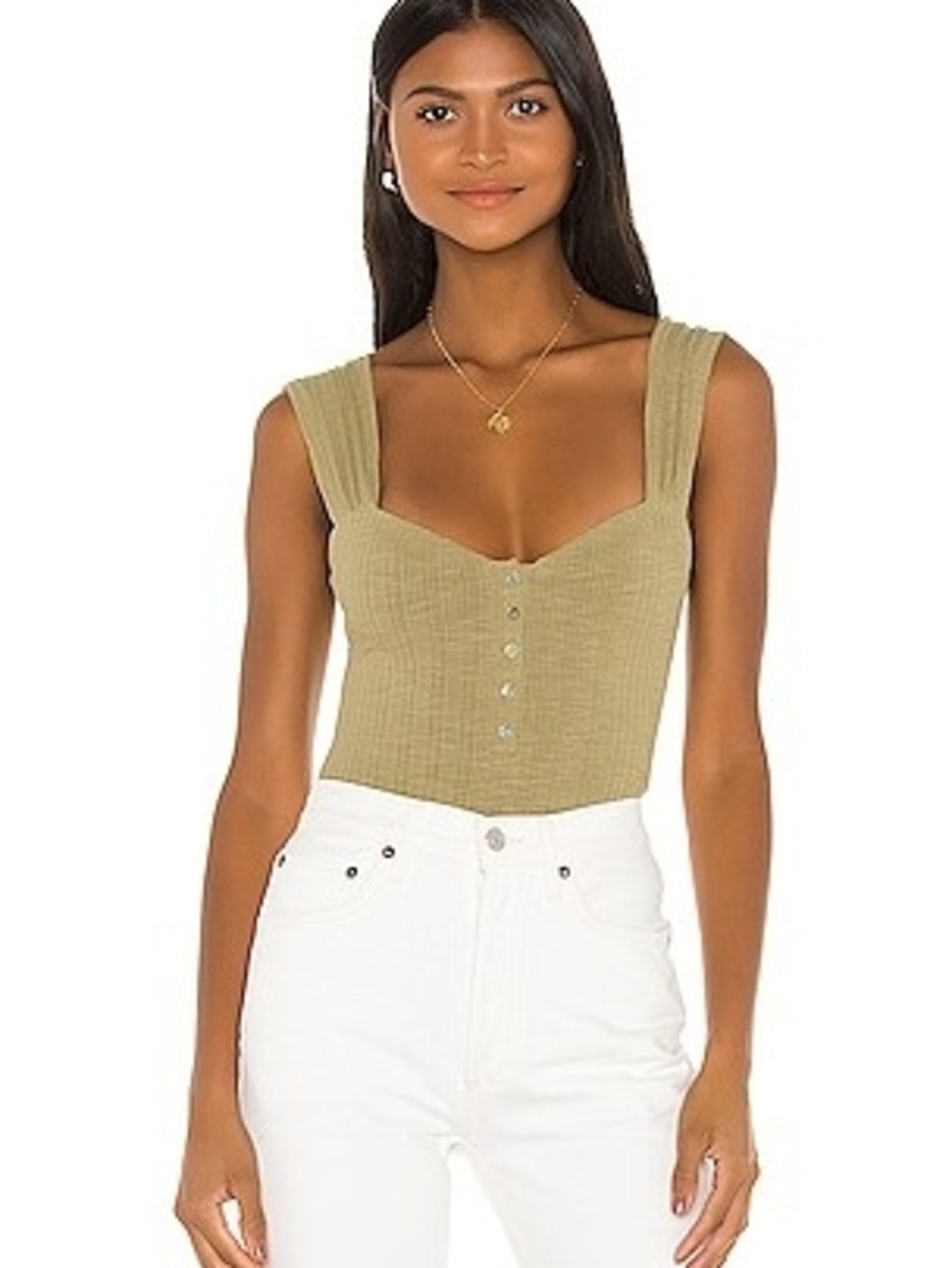 Privacy Please Ellen Bodysuit in Olive Green Size Small